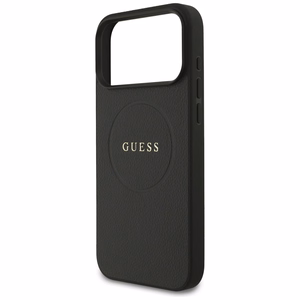 Guess Grained Ring MagSafe Suojakuori iPhone 17 Pro Max:lle - Musta
