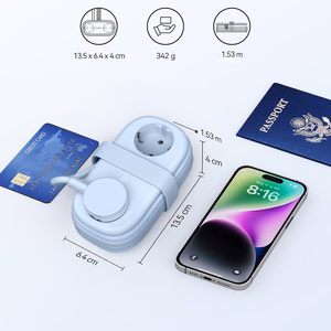 Orico AP3 65W GaN 6in1 jatkojohto 2x AC + 2x USB-A + 2x USB-C - sininen