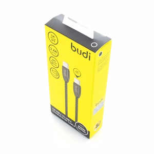Budi BD160C USB-C–USB-C -kaapeli, 1 m, 2.4 A, musta