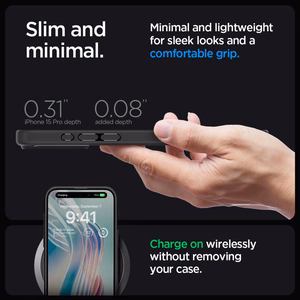 Spigen Ultra Hybrid iPhone 15 Pro Suojakuori - Kirkas Musta