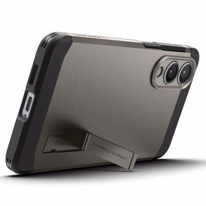 Spigen Tough Armor MagSafe Suojakuori Samsung Galaxy S25 Edge:lle - harmaa/musta