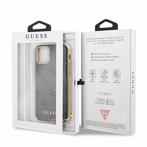 Guess GUHCN61GF4GGR iPhone 11 6.1" / Xr harmaa / harmaa kova kotelo 4G Charms kokoelma