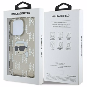 Karl Lagerfeld IML Karl Head Electroplated iPhone 16 Pro Suojakuori - Musta