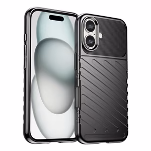 Thunder Case Silikoninen Suojakuori iPhone 16 Plus:lle - Musta