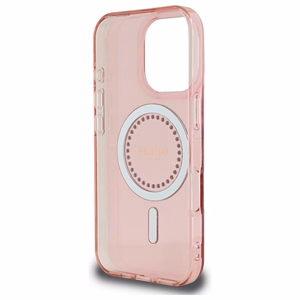 Guess IML Rhinestones MagSafe Suojakuori iPhone 16 Pro Max:lle - vaaleanpunainen