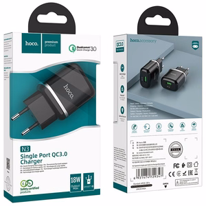 Phone charger Hoco USB A QC3.0 3A 18W N3 black