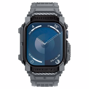 Spigen Rugged Armor Suojakuori Apple Watch 10 46mm -kellolle - harmaa
