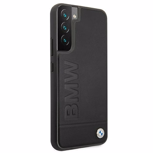 BMW Signature Logo Imprint Kotelo Samsung Galaxy S22+ - musta