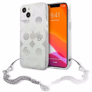 Guess GUHCP13SKPESI iPhone 13 mini 5.4" hopea/hopea kotelo Peony Chain Collection -mallisto