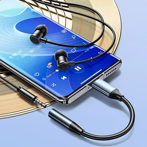 Wozinsky WACM-01 USB-C Sovitin - 3.5mm Mini Jack - Musta