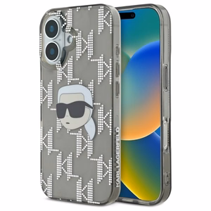 Karl Lagerfeld IML Karl Head Electroplated iPhone 16 Suojakuori - Musta