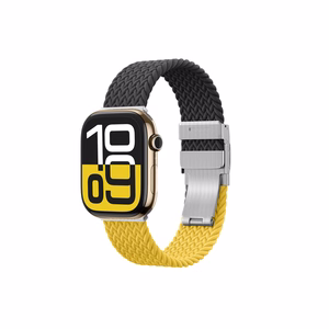 2 kpl AmazingThing Blend Band Apple Watch 45/46/49mm:lle - keltainen-musta / musta