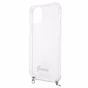 Guess GUHCP12LKC4GSSI iPhone 12 Pro Max 6.7" läpinäkyvä kovakotelo 4G Hopea ketju