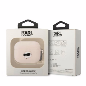 Karl Lagerfeld KLAPRUNCHP AirPods Pro cover pink/pink Silicone Choupette Head 3D