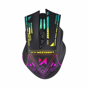 Wozinsky WMGB-3200 Wireless Optical Gaming Mouse with Built-in Rechargeable Battery 3200 DPI with RGB Lighting - Black