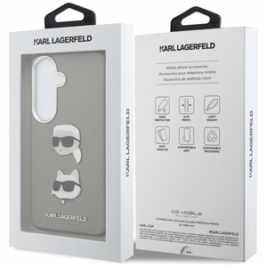 Karl Lagerfeld Suojakuori Saffiano Double Heads Metal Samsung Galaxy S26:lle hopeinen