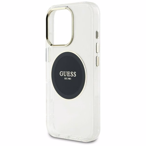 Guess IML Metal Colored Circle Classic Logo MagSafe Suojakuori iPhone 16 Pro Max:lle - musta