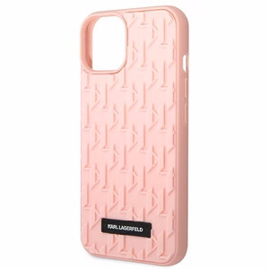 Karl Lagerfeld 3D Monogrammi kotelo iPhone 14 Plus - vaaleanpunainen