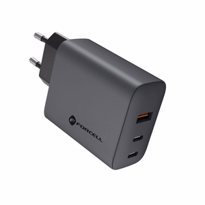 Puhelinlaturi Forcell F-Energy GaN 2 x USB C + USB A QC4.0 PD 4A 65W VT-42B harmaa