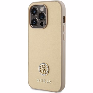 GUESS Suojakuori IPHONE 15 Pro:lle GUHCP15LPS4DGPD (Strass Metal Logo) kultainen