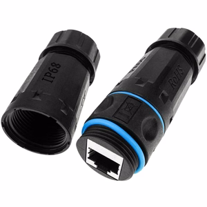 Techly IWP-MD C6-IP68T kaapeliadapteri RJ-45 musta