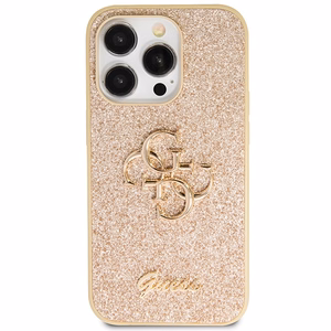 Guess GUHCP14LHG4SGD Suojakuori iPhone 14 Pro:lle - kultainen Glitter Script Big 4G