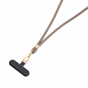 3mk EasyClip Elite puhelimen kaulahihna, Taupe (kultaiset osat)