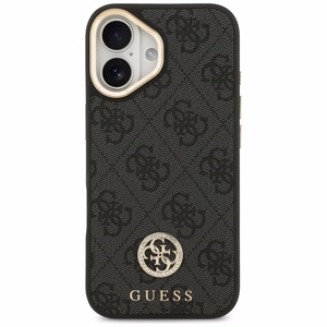 Guess 4G Strass Logo & Big Strap Metal Buttons MagSafe Suojakuori iPhone 17:lle musta
