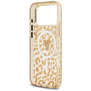 Guess Leopard Glitter MagSafe -kuori iPhone 17 Pro Max - ruskea