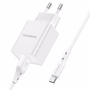 Borofone Wall charger BN5 Sunlight - USB - QC 3.0 18W with USB to Type C cable white