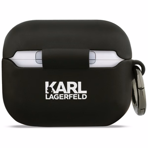 Karl Lagerfeld Silicone Karl & Chaupette Head 3D Case for AirPods Pro 3 - Black