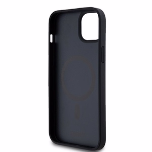 DKNY Nahkainen Kuvio Metallinen Logo MagSafe Suojakuori iPhone 15/14/13:lle - musta