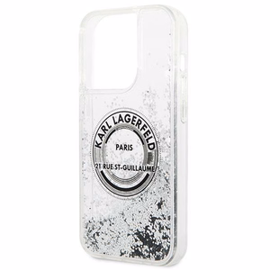 Karl Lagerfeld KLHCP14LLCRSGRS iPhone 14 Pro 6.1 "hopea / hopea kovakotelo Liquid Glitter RSG