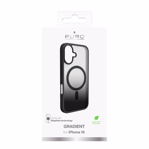 Puro Gradient MagSafe Silikoninen Suojakuori iPhone 16:lle - musta