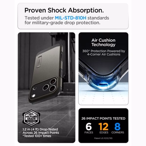 Spigen Tough Armor T MagSafe -suojakuori iPhone 17 Pro Max / 18 Pro Max -malleille, grafiitti