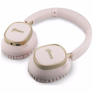 Wireless headphones Guess ENC Rectangle Metal Script pink
