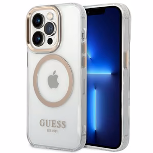 Guess GUHMP14XHTRMD iPhone 14 Pro Max 6.7 "kulta / kulta kova kotelo Metal Outline Magsafe
