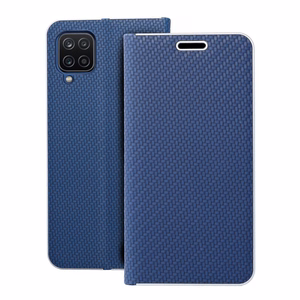 Flip-suojakuori Samsung A12 / M12:lle Luna Book Carbon sininen