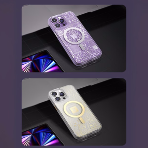 Kingxbar PQY Geek Series magneettinen kotelo iPhone 14 Pro Max MagSafe hopea