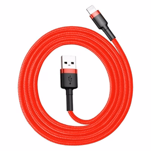 Baseus Cafule USB Lightning -kaapeli 2,4A 1m musta+punainen