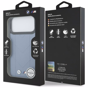 BMW M Quilted Logo MagSafe Suojakuori iPhone 17 Pro Maxille - sininen