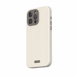 Moshi Napa MagSafe laadukas vegaaninahkainen suojakuori iPhone 15 Pro -laitteelle, Eggnog White -värinen