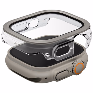 Uniq Voute Suojakuori karkaistulla lasilla Apple Watch Ultra 49 mm:lle - Hopeinen