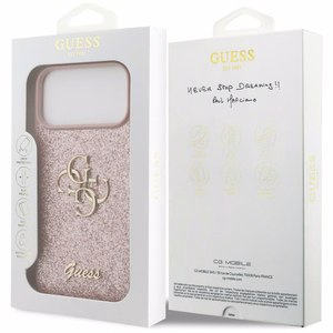 Guess Fixed Glitter Big 4G -suojakuori iPhone 18 Pro Max / 17 Pro Max -malleille, vaaleanpunainen