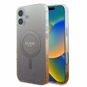 Guess IML Glitter Gradient MagSafe Suojakuori iPhone 16 Plus:lle - ruskea