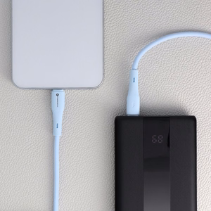 Kaapeli USB C - USB C Forcell F-Energy QC4.0 PD 5A 100W Silicone 1 m C347 sininen