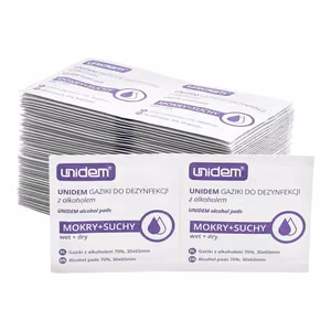 UniDem kosteat ja kuivat puhdistusliinat LCD-näytöille ja silmälaseille, 100 kpl (50 + 50)