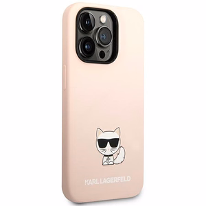 Karl Lagerfeld KLHCP14XSLCTPI iPhone 14 Pro Max 6.7 kovakuori vaalea vaaleanpunainen / vaalea vaaleanpunainen Silicone Choupette Body