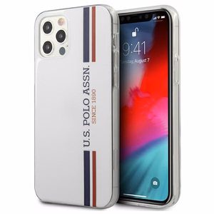 US Polo USHCP12LPCUSSWH Tricolor Collection suojakuori laitteelle iPhone 12 Pro Max 6.7", valkoinen