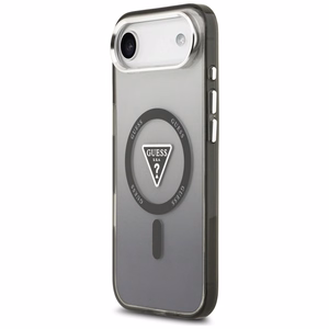 Guess Suojakuori Magsafe IML Gradient Triangle Logo -painatuksella ja hopeisilla metallisilla kameranäppäimillä iPhone 17 Air:lle musta